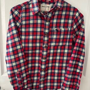 Abercrombie Kids Red Plaid Button Down Shirt